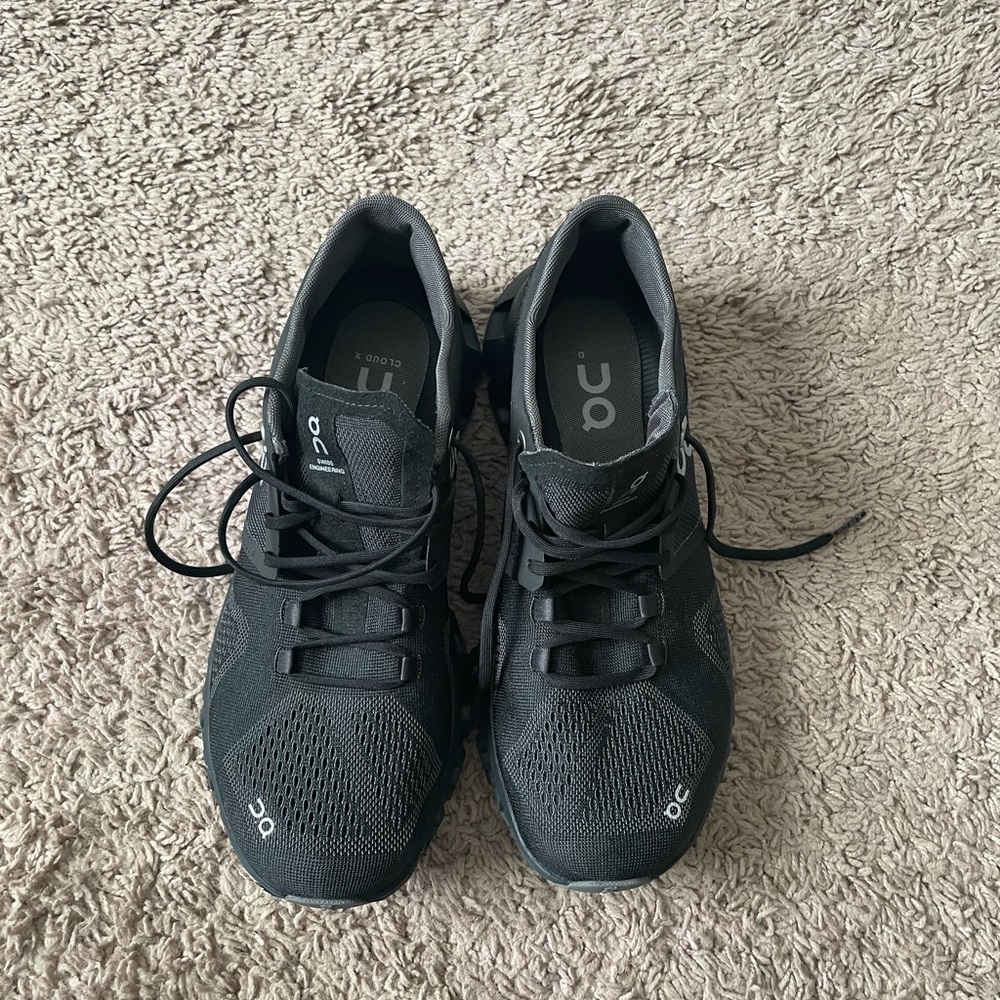 Barely worn all black On Cloud shoes.  Size 8 1/2.